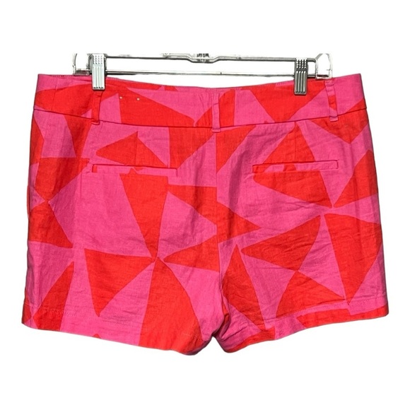Ann Taylor Loft The Riviera Short Pink Red Linen Cotton Blend Flat Front Chino - Picture 2 of 9